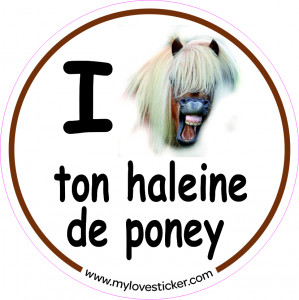 STICKER I LOVE TON HALEINE DE PONEY