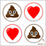 STICKER COEUR & CACA