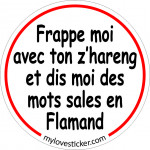 STICKER FRAPPE MOI AVEC TON Z'HARENG ET DIS MOI DES MOTS SALES EN FLAMAND