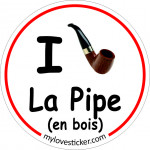 STICKER I LOVE LA PIPE (EN BOIS)