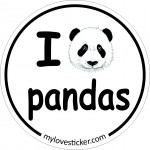 STICKER I LOVE PANDAS