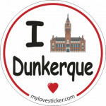 STICKER I LOVE DUNKERQUE (HOTEL DE VILLE)