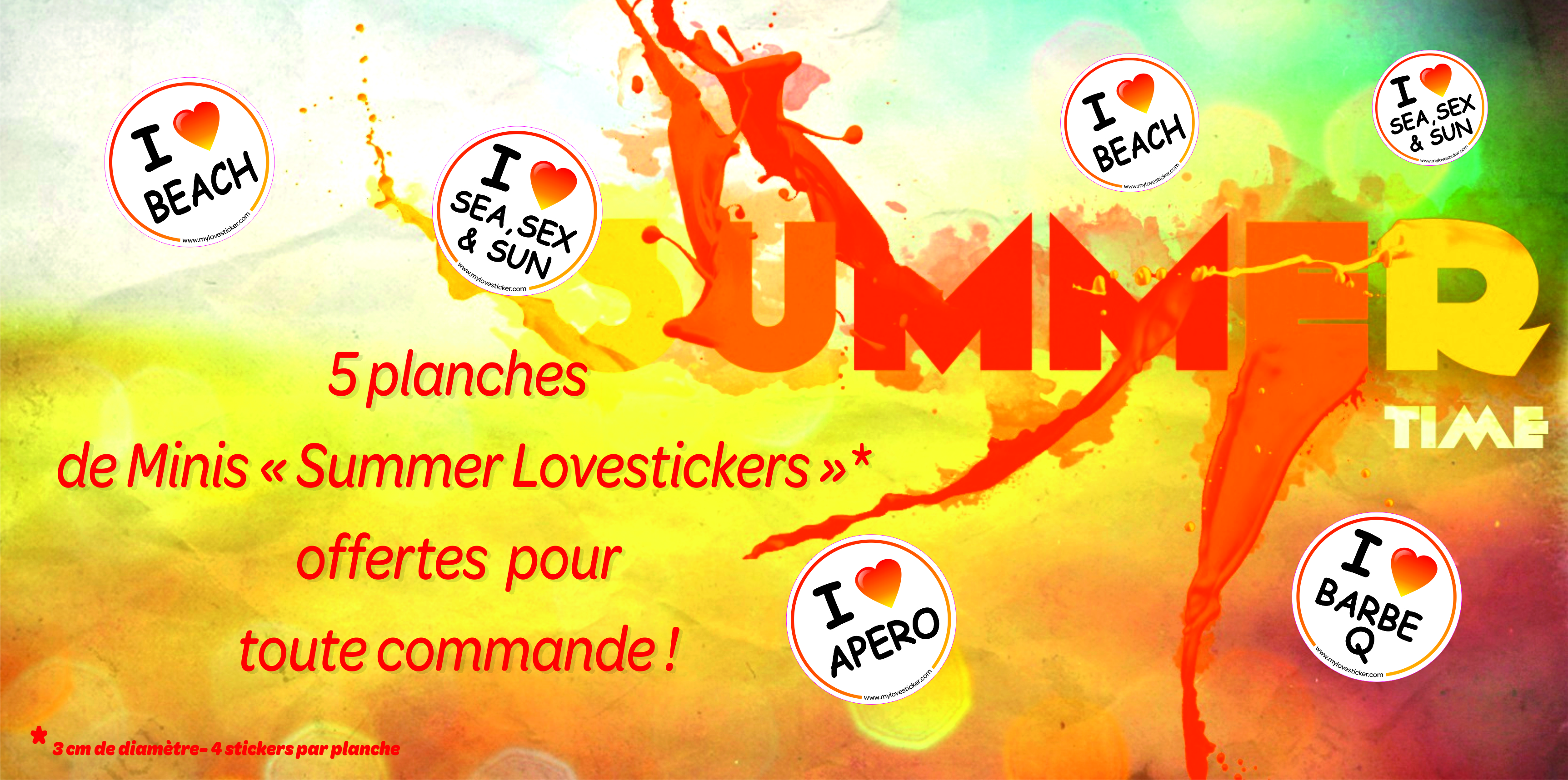 pack summer cadeau lovesticker mylovestickers adhesif autocollant rond