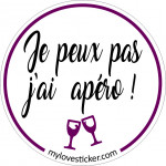 STICKER JE PEUX PAS J'AI APERO