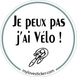 STICKER JE PEUX PAS J'AI VELO