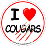 STICKER I LOVE COUGARS