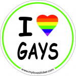 STICKER I LOVE GAYS DRAPEAU