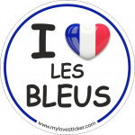 STICKER I LOVE LES BLEUS