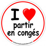 STICKER I LOVE PARTIR EN CONGE