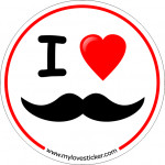 STICKER I LOVE MOUSTACHE