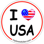 STICKER I LOVE USA