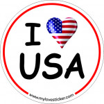 STICKER I LOVE USA